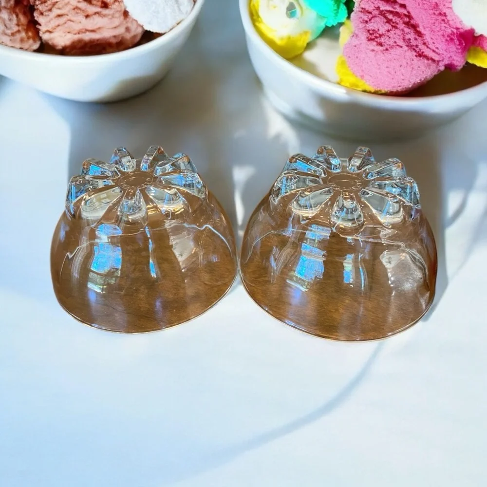 Vintage Bormioli Rocco Galassia Glass Ice Cream Dessert Bowls - Set of 2